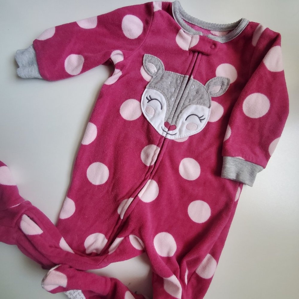 🔺Baby Girl 3 Pack Mixed Brand Fleece Jammies